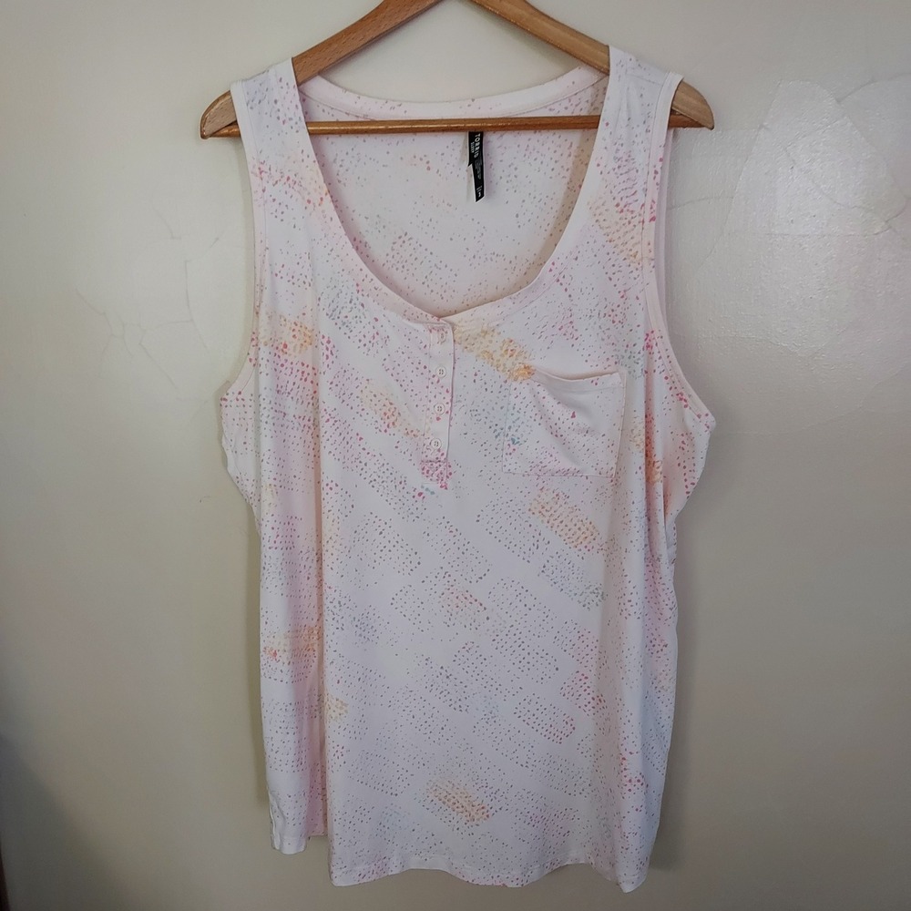 Torrid Sleep Womens Plus Size 3 Pink Orange Confetti Dot Pajama Tank Top